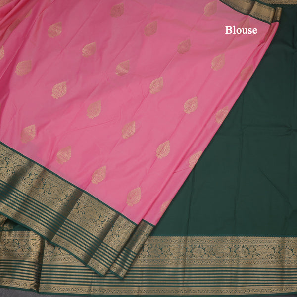 Art Silk Taffy Pink Zari Worked Saree - Kumaran Silks