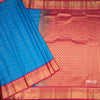 Art Silk Blue Zari Checked Saree
