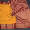 Art Silk Mango Yellow Zari Worked Saree 07