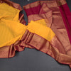 Art Silk Mango Yellow Zari Worked Saree 07