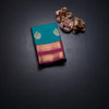 Art Silk Peacock Green Zari Worked Saree 05