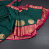 Art Silk Dark Green Zari Worked Saree 04