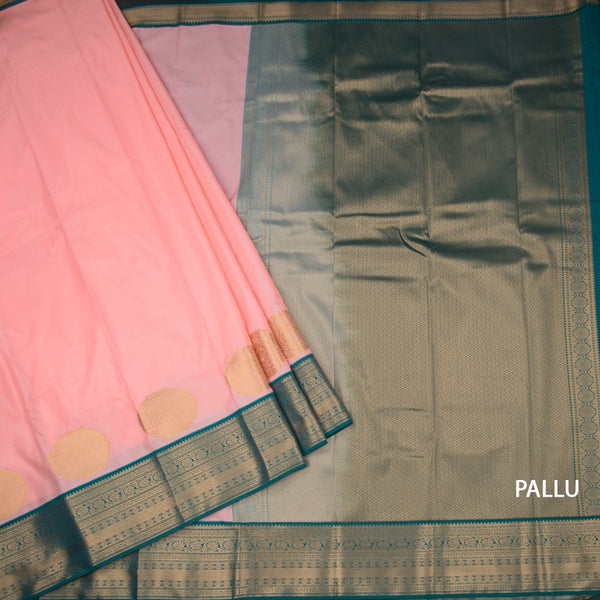 Art Silk Peach Zari Worked Saree 05