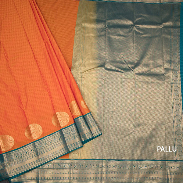 Art Silk Parrot Green Zari Worked Saree 04