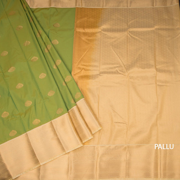 Art Silk Peacock Green Zari Worked Saree 06
