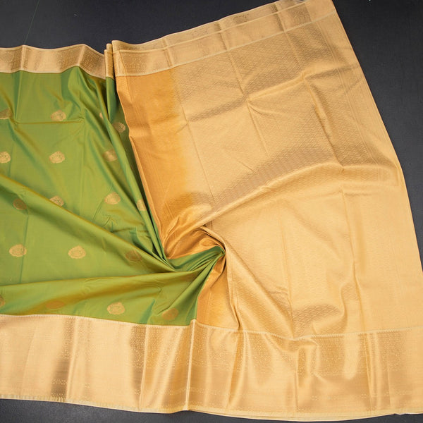 Art Silk Peacock Green Zari Worked Saree 06