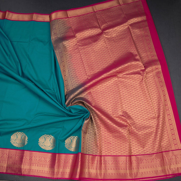 Art Silk Reddish Pink Zari Worked Saree