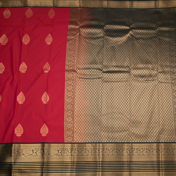 Art Silk Red Zari Worked Saree 04