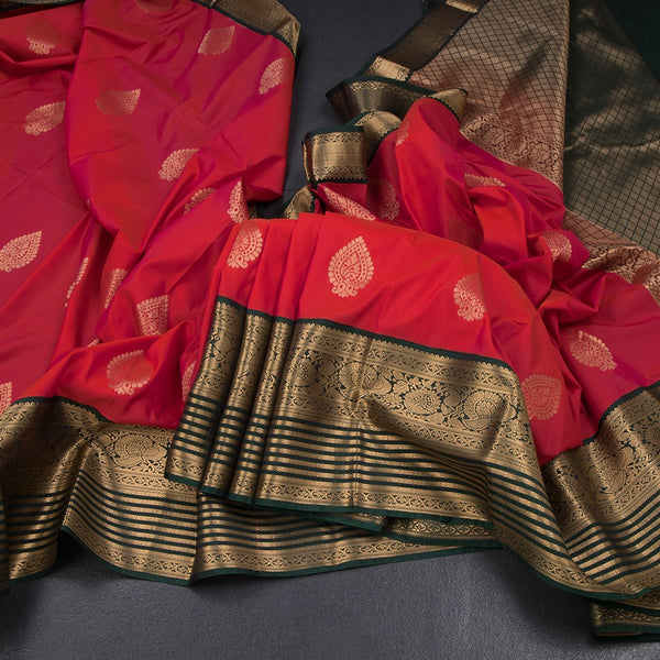 Art Silk Shot Colour Zari Worked Saree 07