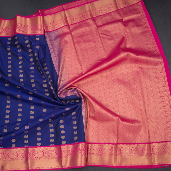 Art Silk Royal Blue Zari Worked Saree 03