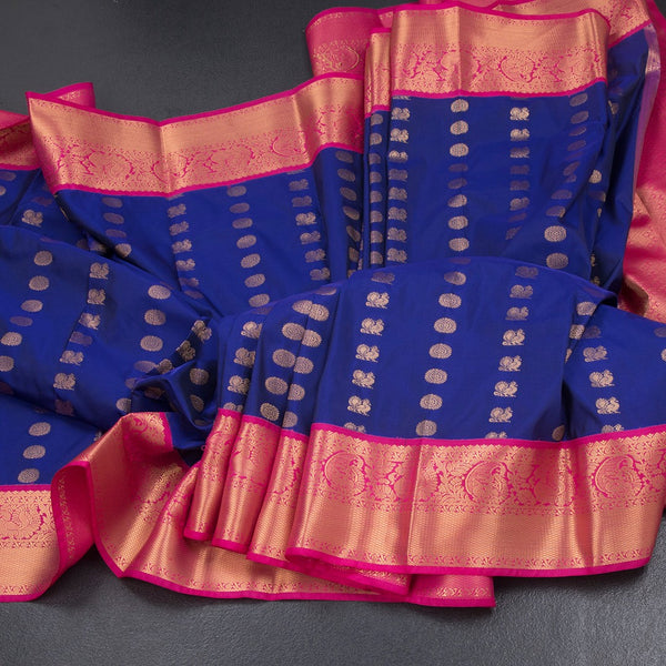 Art Silk Royal Blue Zari Worked Saree 03