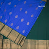 Art Silk Dark Green Zari Worked Saree 05