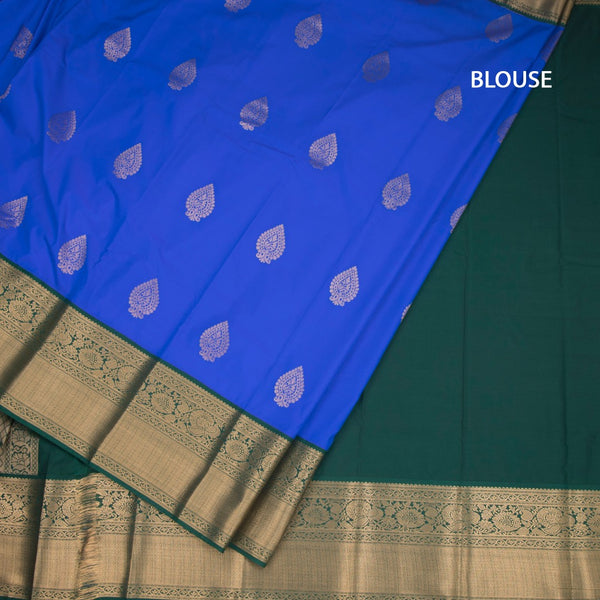 Art Silk Dark Green Zari Worked Saree 05
