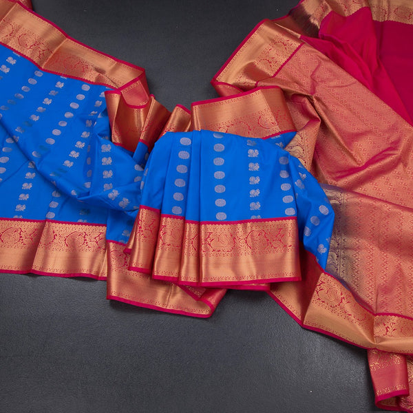 Art Silk Royal Blue Zari Worked Saree 04