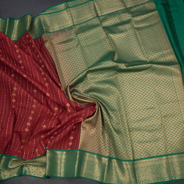 Art Silk Maroon Zari Worked Saree 05