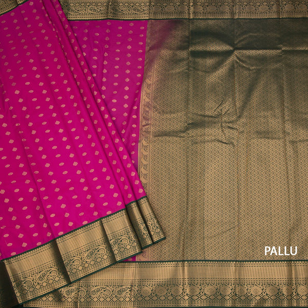 Art Silk Magenta Pink Zari Worked Saree 03