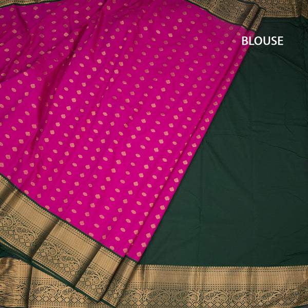 Art Silk Magenta Pink Zari Worked Saree 03