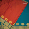 Art Silk Rust Orange Zari Worked Saree 02