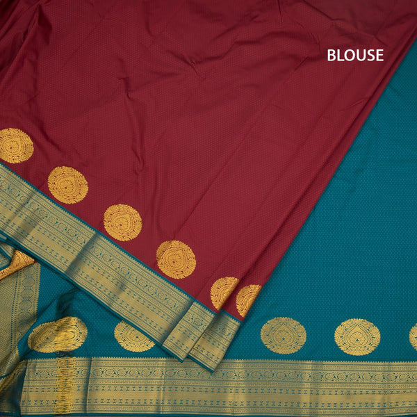 Art Silk Maroon Zari Worked Saree 06