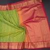 Art Silk Parrot Green Zari Worked Saree 05