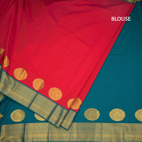 Art Silk Red Zari Worked Saree 05