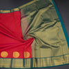 Art Silk Red Zari Worked Saree 05