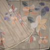 Semi Linen Light Brown Floral Printed Saree 03