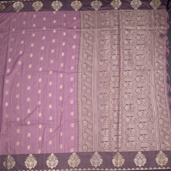 Raw Silk Onion Pink Zari Worked Saree