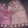 Raw Silk Onion Pink Zari Worked Saree