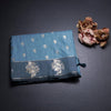 Raw Silk Light Blue Zari Worked Saree