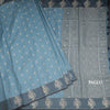 Raw Silk Light Blue Zari Worked Saree
