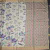 Semi Raw Silk Pista Green Floral Printed Saree 02