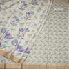 Semi Raw Silk Pista Green Floral Printed Saree 02