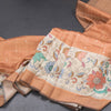 Raw Silk Pale Orange Zari Stripes Saree