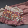 Raw Silk Grey Zari Stripes Saree With Animal Design