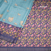 Raw Silk Light Blue Zari Stripes Saree With Animal Design