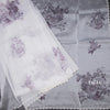 Organza Cream Printed With Sequence Work Saree
