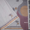 Semi Linen Grey Thread Work Saree