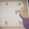 Semi Linen Pista Green Thread Work Saree 02