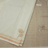 Semi Linen Pista Green Thread Work Saree 02