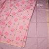 Silk Cotton Pink Floral Thread Work Saree