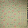 Silk Cotton Light Green Floral Thread Work Saree