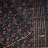 Silk Cotton Black Floral Thread Work Saree