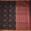 Raw Silk Black Printed Saree 02