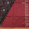 Raw Silk Black Printed Saree 02