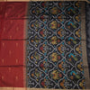 Silk Cotton Maroon Saree With Malli Moggu Design
