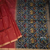 Silk Cotton Maroon Saree With Malli Moggu Design