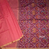 Silk Cotton Peach Saree With Malli Moggu Design