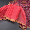 Silk Cotton Peach Saree With Malli Moggu Design