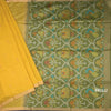 Silk Cotton Mango Yellow Saree With Malli Moggu Design
